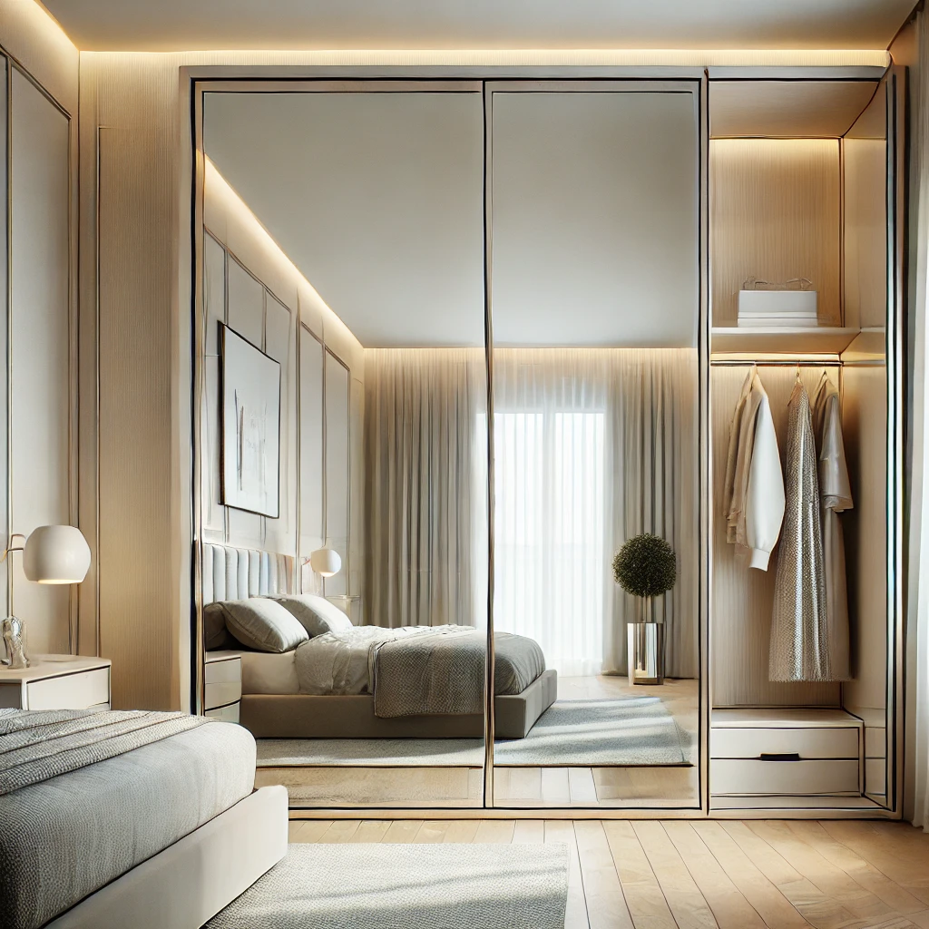 wardrobe design with mirror