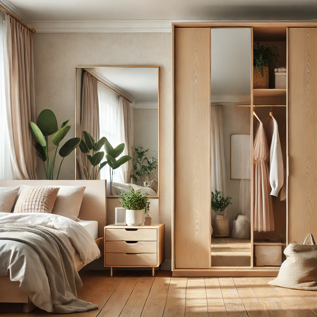 wardrobe design with mirror