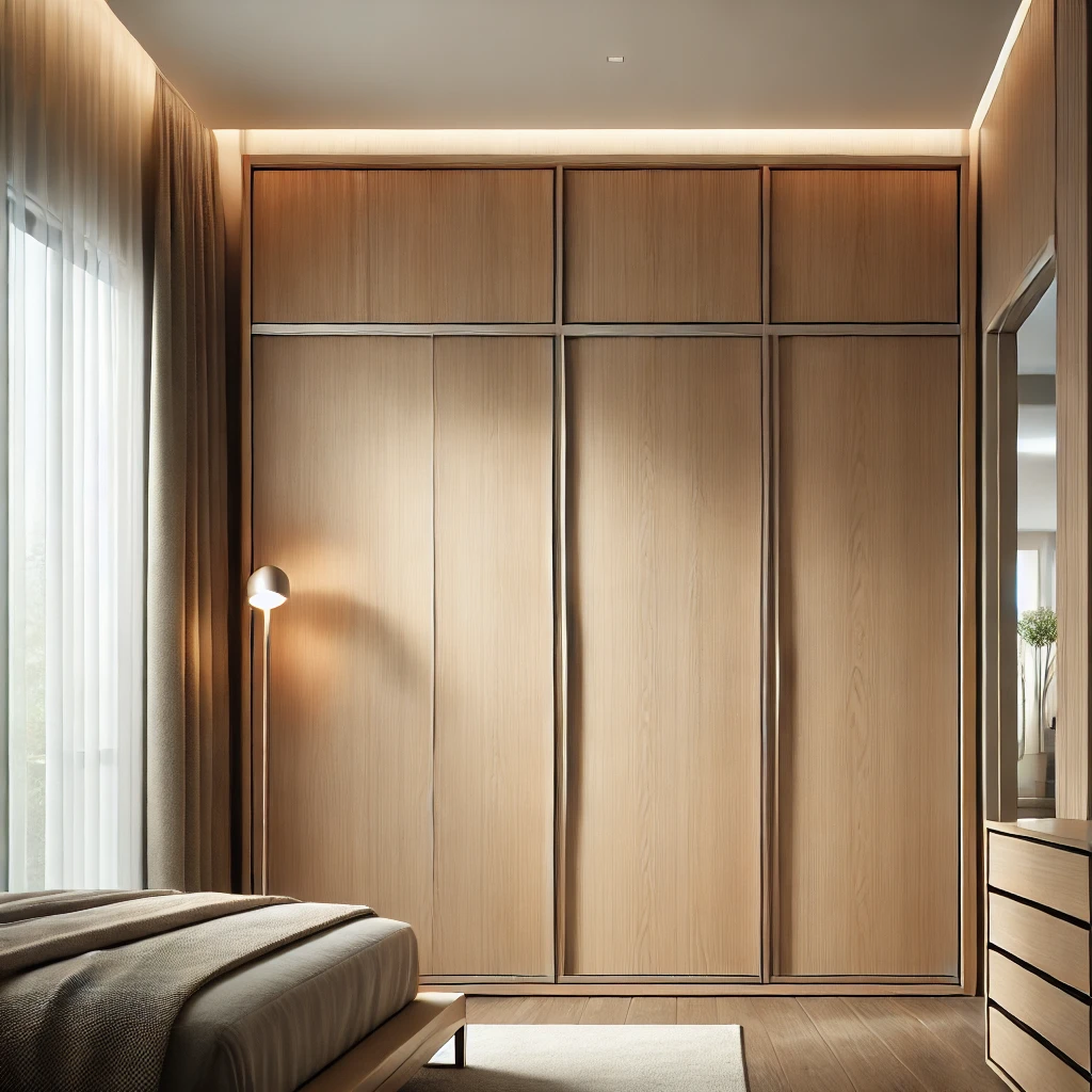 wooden sliding wardrobe design