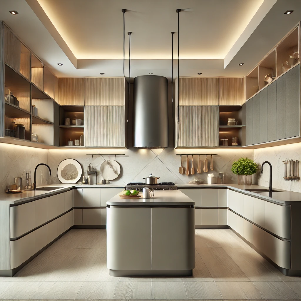 U-shaped kitchen design